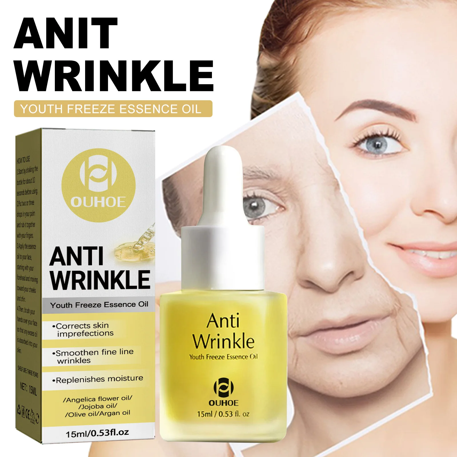 

Deep Anti Wrinkle Serum Oil VC Anti-Aging Essence Improve Fine Lines Lifting Shrink Pores Moisturize Face Skin Care