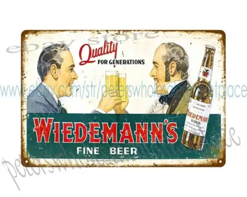 Металлическая жестяная вывеска Wiedemann's Fine Beer для домашнего декора на открытом