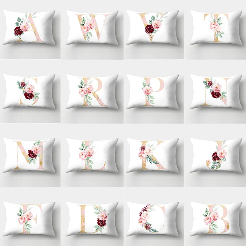 

Pink Letter Cushion Cover 30x50 Sofa Cushions Nordic Decorative Throw Pillows Flowers Home Decor Throw Pillows Polyester