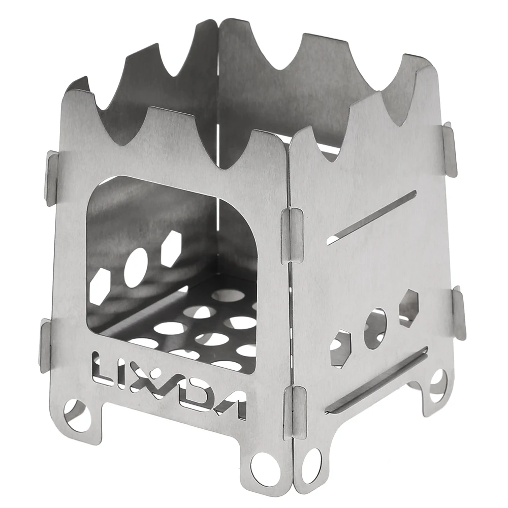 

Lixada Titanium Outdoor Camping Stove Portable Ultralight Folding Wood Stove Pocket Camping Fishing Hiking Outdoor Stove Lixada