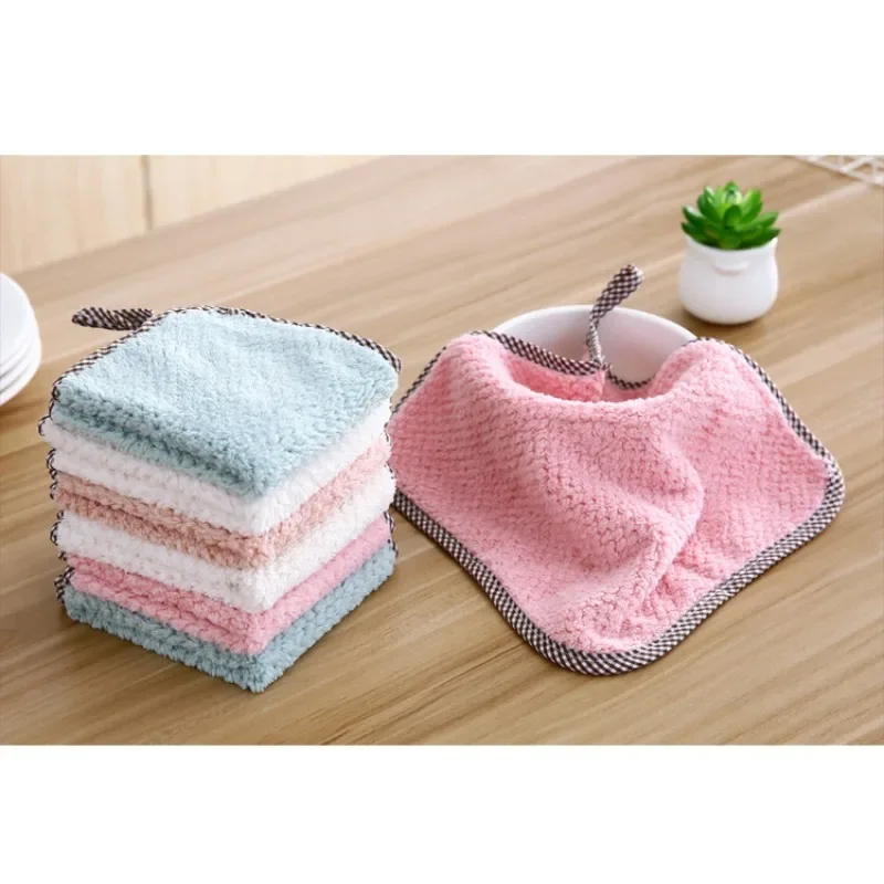 

Kitchen Accessories Kitchen Towel Cleaning Cloth Thickening Towel Cloth Kitchen Household Hanging Coral Fleece Towel Dishcloth