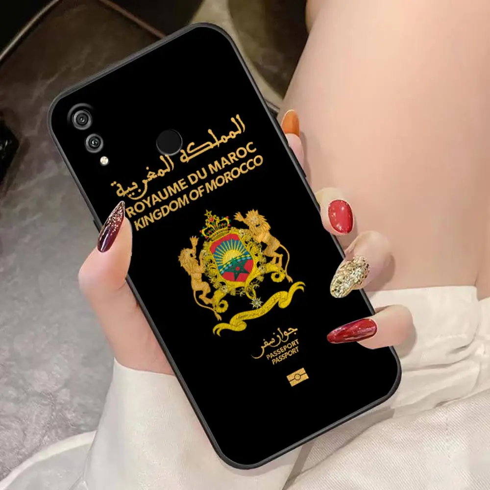 Case For HUAWEI Honor 9X 9 8X Max 80 70 60 50 30 20 10 10I NOTE 10 Lite Pro Case Funda Coque Shell Morocco Flag Passport emblem