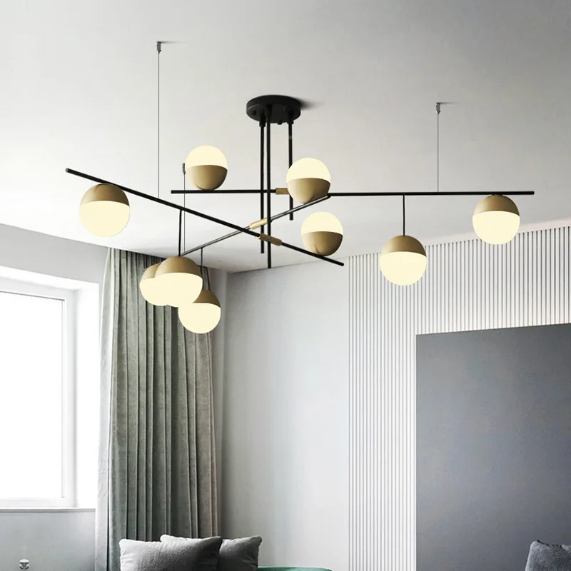 

Nordic Pendant Lights Ball LED Living Room Chandelier Villa Hallway Restaurant Bedroom Study Lighting Fixture Interior Deco Lamp