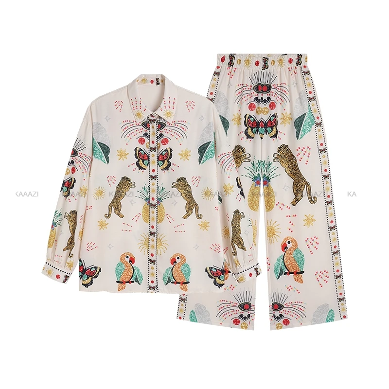 Повседневные женские брюки с тигровым принтом два комплекта из 2 предметов