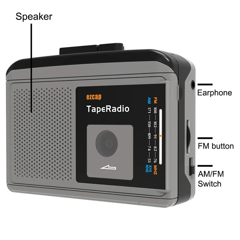 

Portable Cassette Player With AM/FM Radio,Cassette To MP3 Converter Save In Mini SD Card,No Need Computer