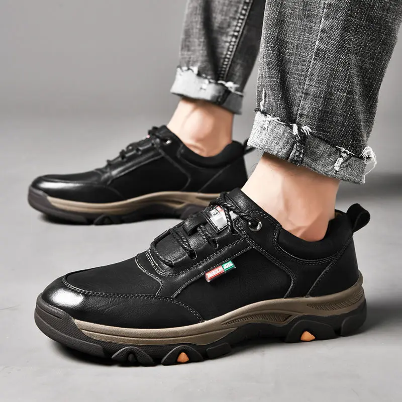 

New High Quality Vintage Shoes Spring/Autumn Men Casual Shoes Hard-Wearing Men Cow Leather Flats Leather Shoes Men S12520-S12527