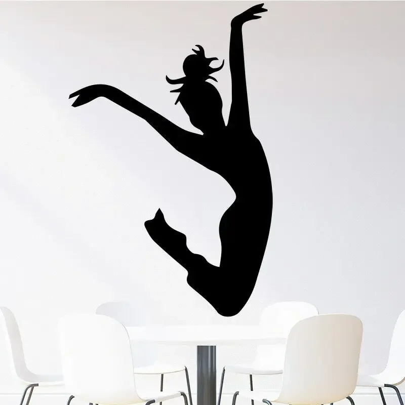 Веселые художественные виниловые наклейки на стену для танцевальной девушки