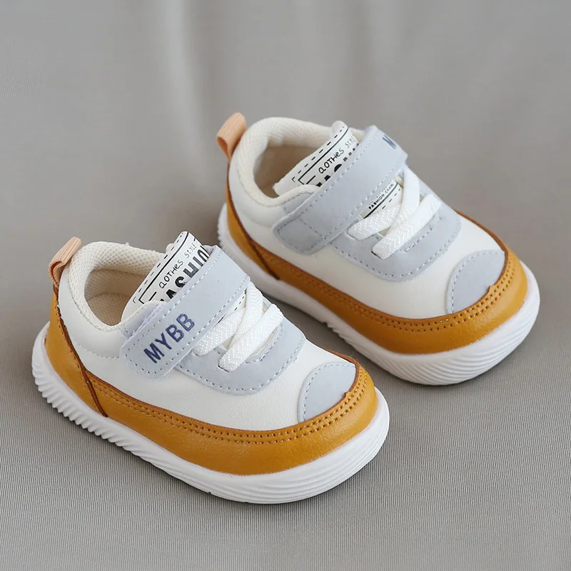 

2022 Spring New Baby Shoes Soft Bottom Toddler Shoes Toddler White Shoes Contrast Color