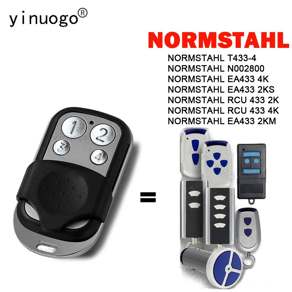 

NEW NORMSTAHL Garage Door Remote Control 433.92MHz Compatible With Normstahl EA433 4K 2KS 2KM / RCU 433 2K 4K N002800 T433-4