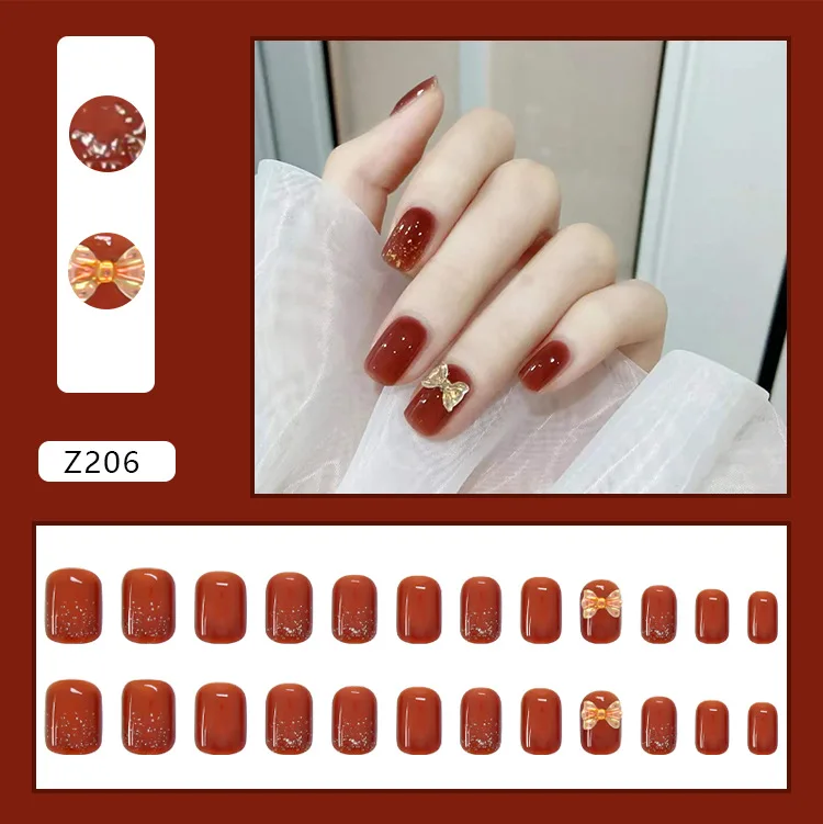 

fake nails faux ongles wearable pressure nails cute acrylic cute nail material black and red nail decoration faux frenchnail art