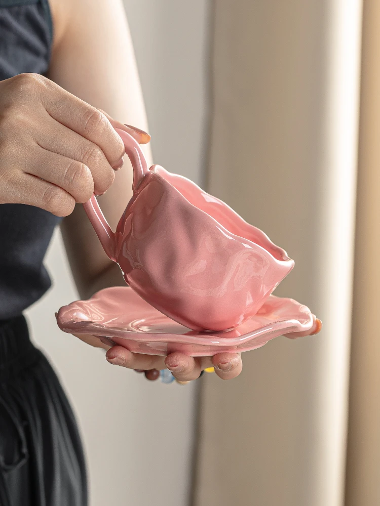 Креативная кофейная чашка ручной работы и набор тарелок домашняя для