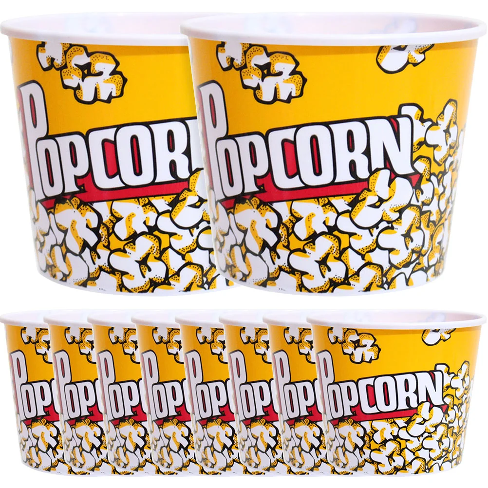 

10 Pcs Popcorn Bucket Plastic Containers Party Snack Cup Bowl Reusable Candy Box Kids Pp Holder Child Movie-night