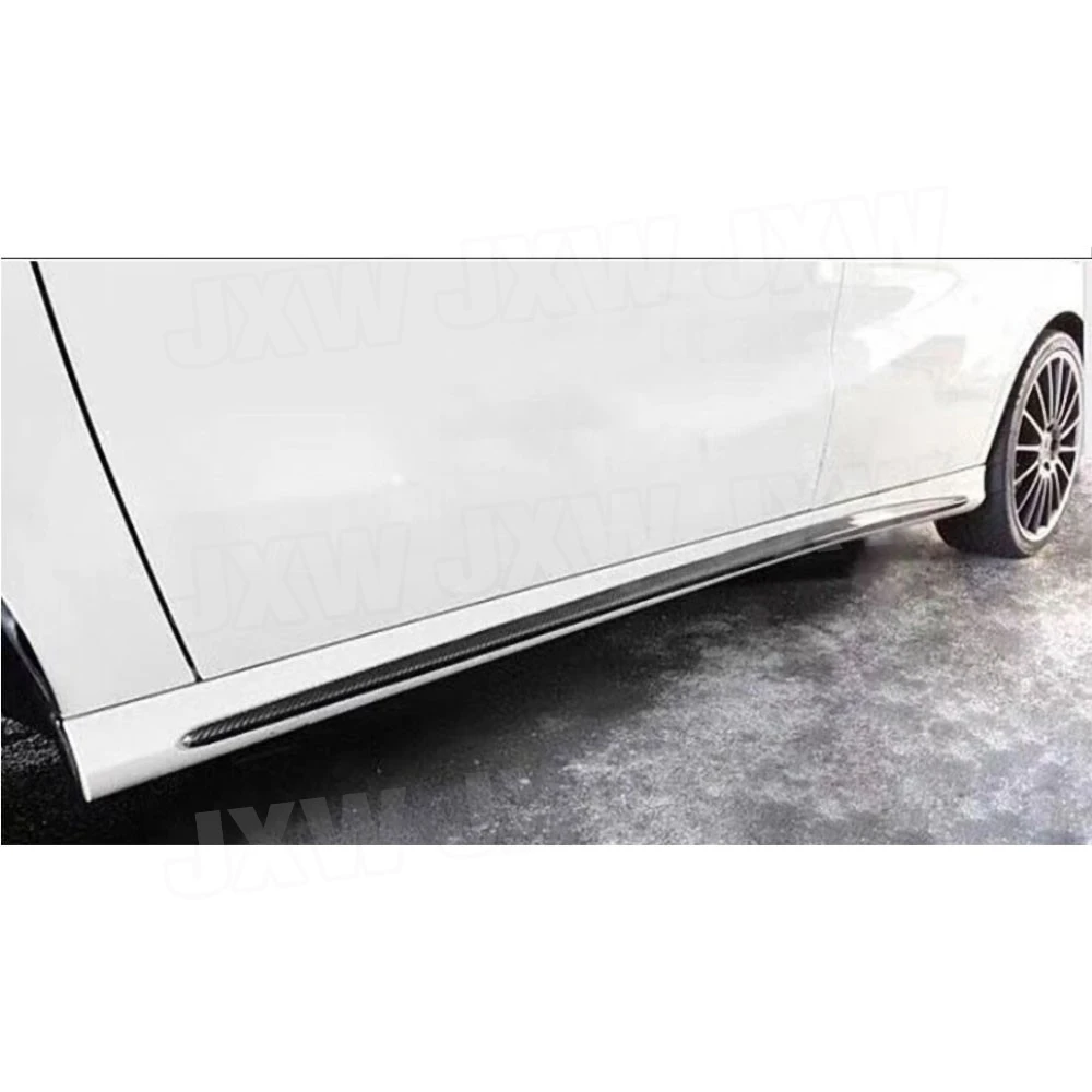 Фото Накладки на пороги JXWANCF из карбона для Mercedes-Benz W117 CLA CLA250 CLA260 CLA45 AMG 2013-2019, комплект FRP для тюнинга автомобиля №5