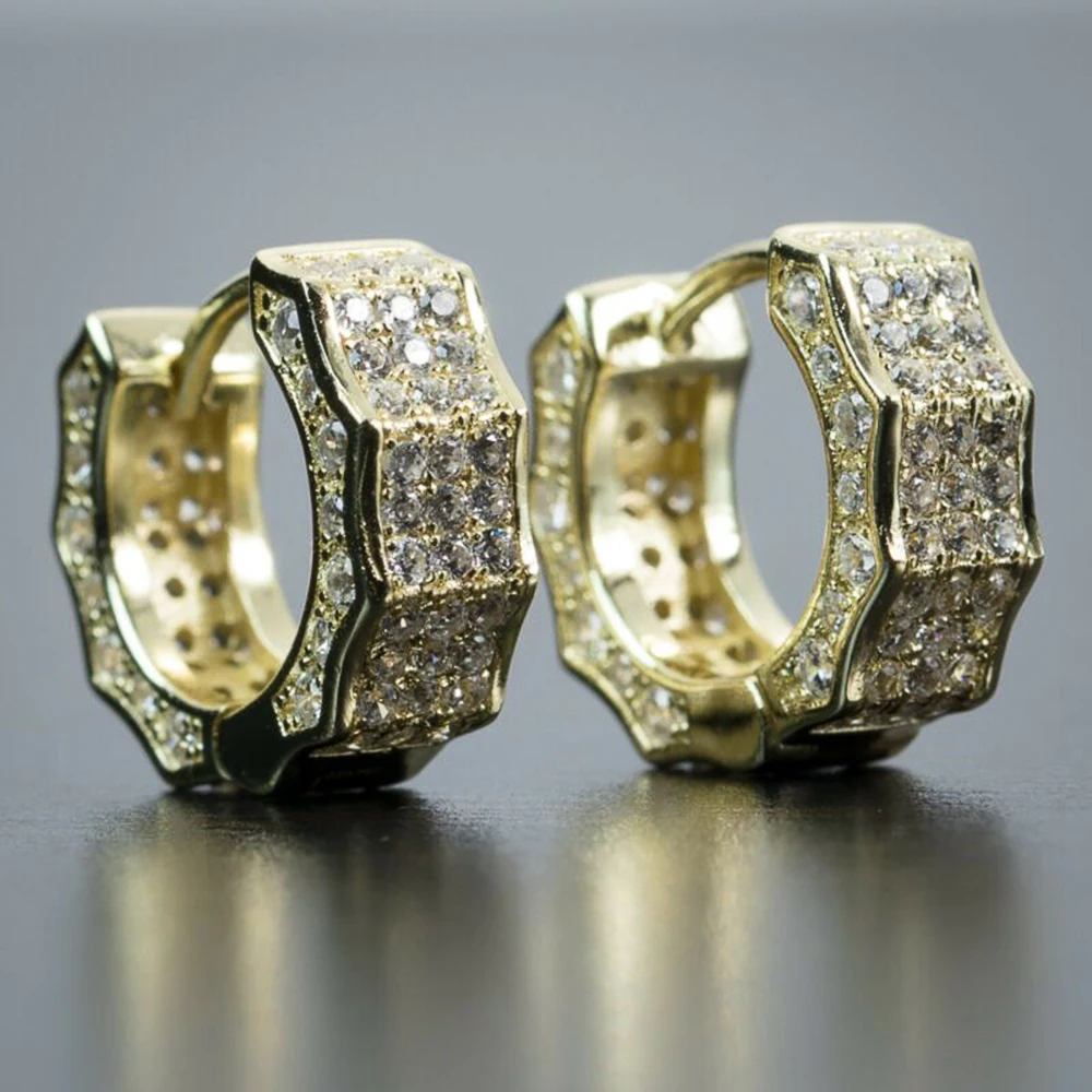 

Small Mini Circle Earrings Women/Men Micro Paved Shiny CZ Personality Hoop Earrings for Party Versatile Statement Jewelry
