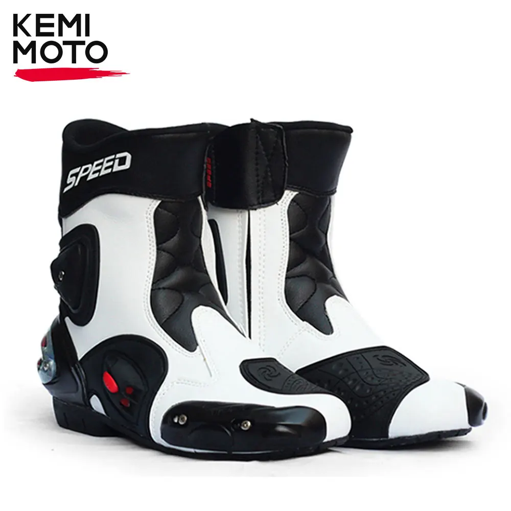 Enlarge Motorcycle Boots Motocross Off-Road Racing Shoes Motorbike Boots PU Leather Waterproof Anti-skid Shifter Shoes Accessories
