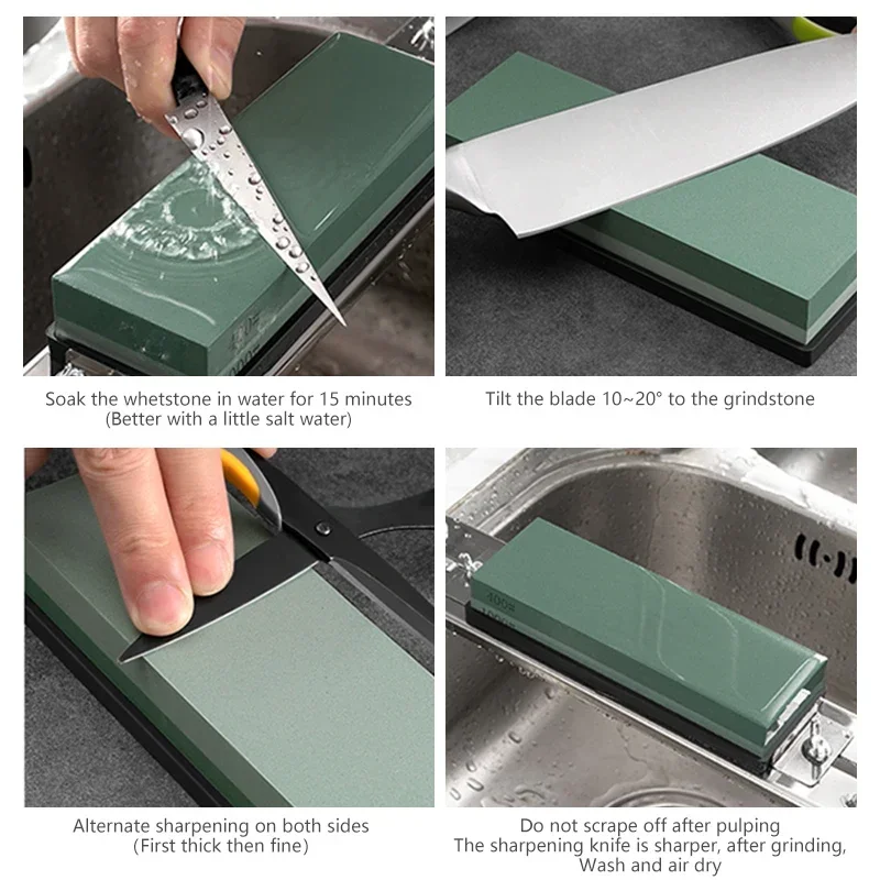 Точильный камень для кухонных ножей точильный двухсторонний 240 400 600 800 1000 грит