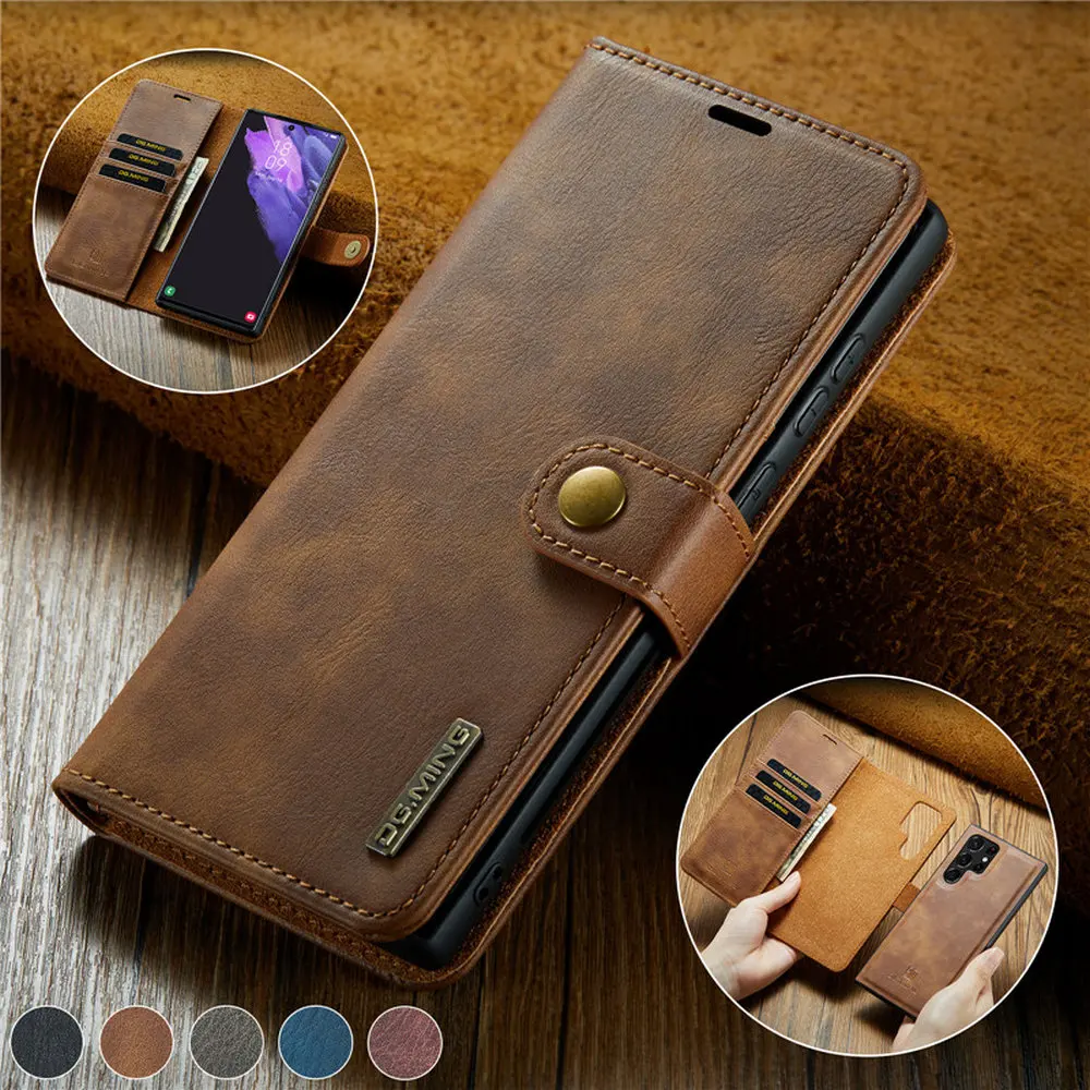 

For Samsung S21 FE S 22 Ultra Note 20 5G Detachable Flip Case for Galaxy Note 10 Lite Case S22 S 21 20 10 9 Plus Wallet Cover