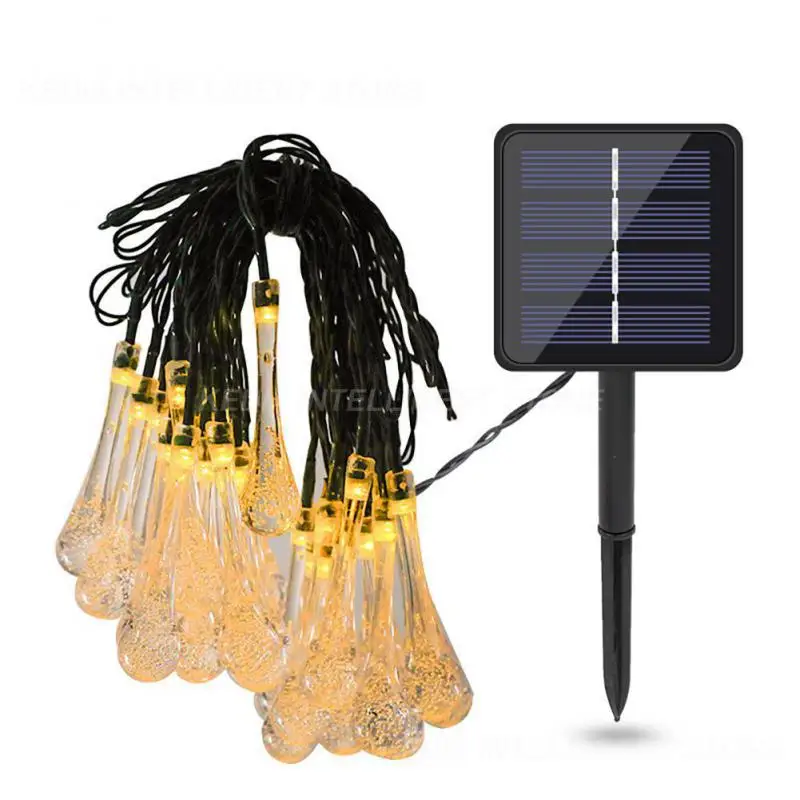 

LED Solar Light Outdoor Water Drops Solar String Lights LED String Fairy Lights Solar Power Lamp Garlands Garden Christmas Decor