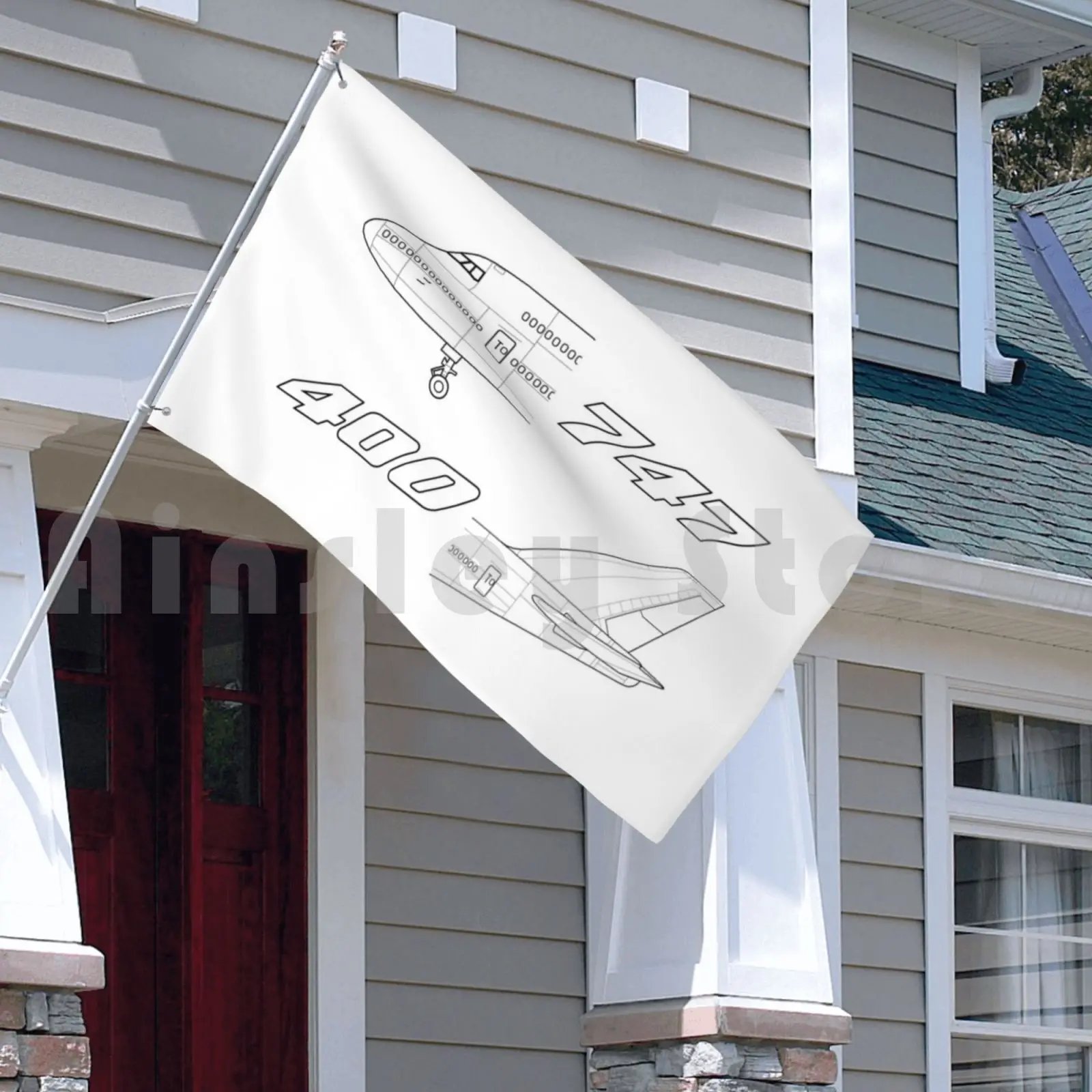 Boeing 747-400 Details Outdoor Decor Flag Car Detail Airbus 747 Vintage Aviation History Old Plane Avi8tor |