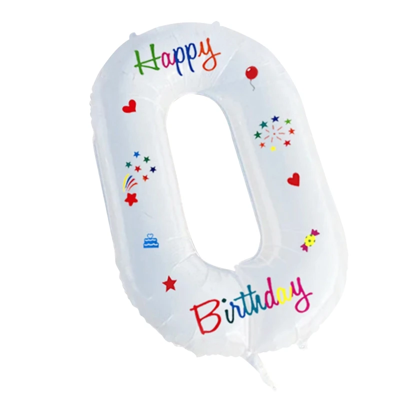 

Birthday Number Balloon White Birthday Party Balloon Children Birthday Party Decoration Aluminum Balloon