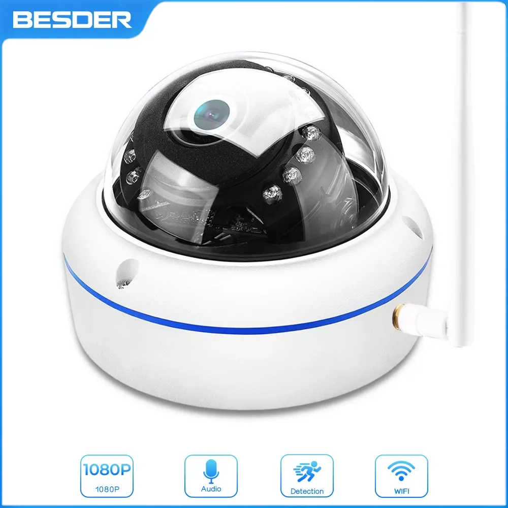 

NEW2023 HD1080P Vandal-proof IP WiFi SD Card Slot 64Gb Motion Ai Detect Alert Dome 2MP Audio Security CCTV Xmeye P2P ICSee