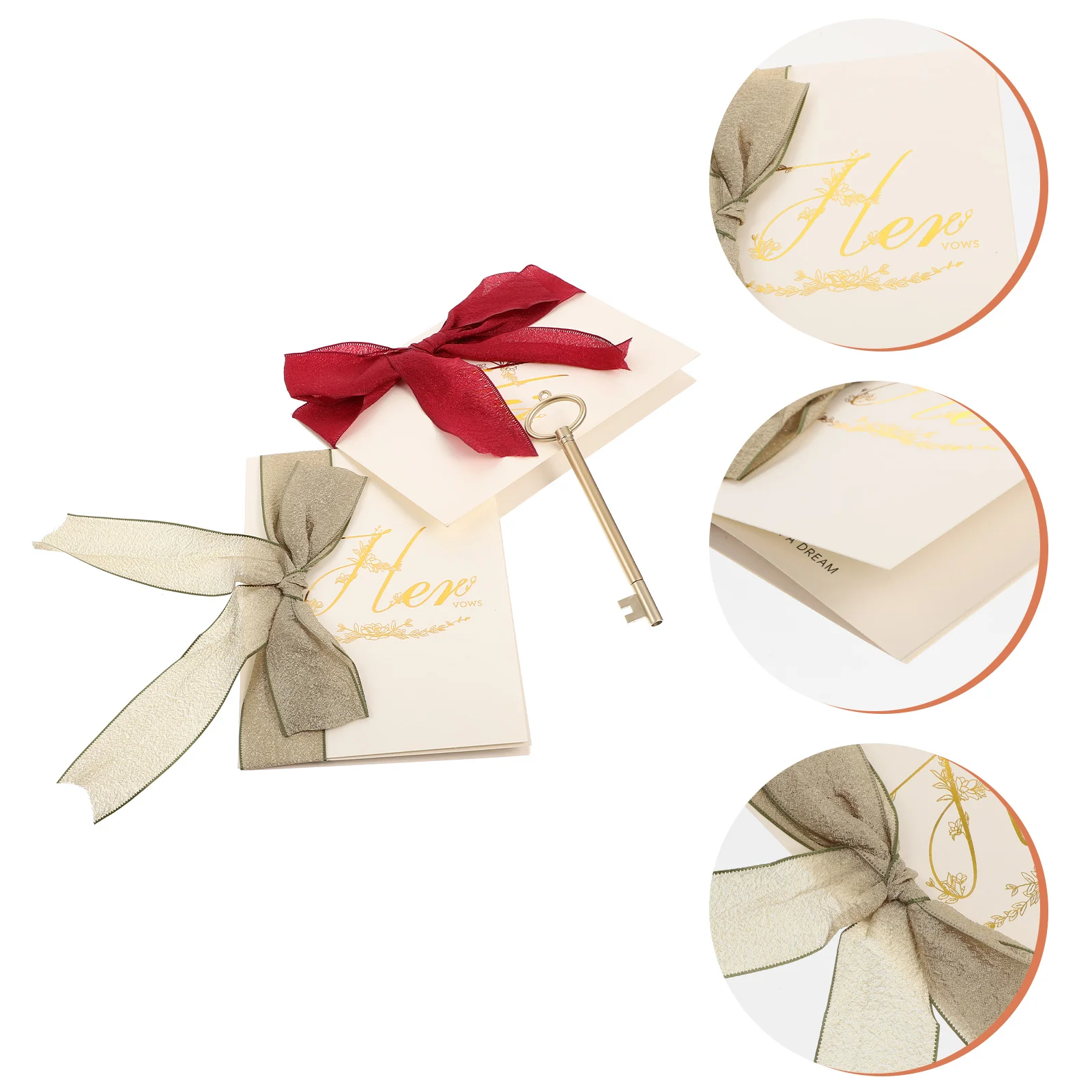 

Vow Vows Book Wedding Hiscards Books Hers Bridal Her Set Groomshower Day Handy Speech Game Officiant Bridepaper Goldribbon Foil