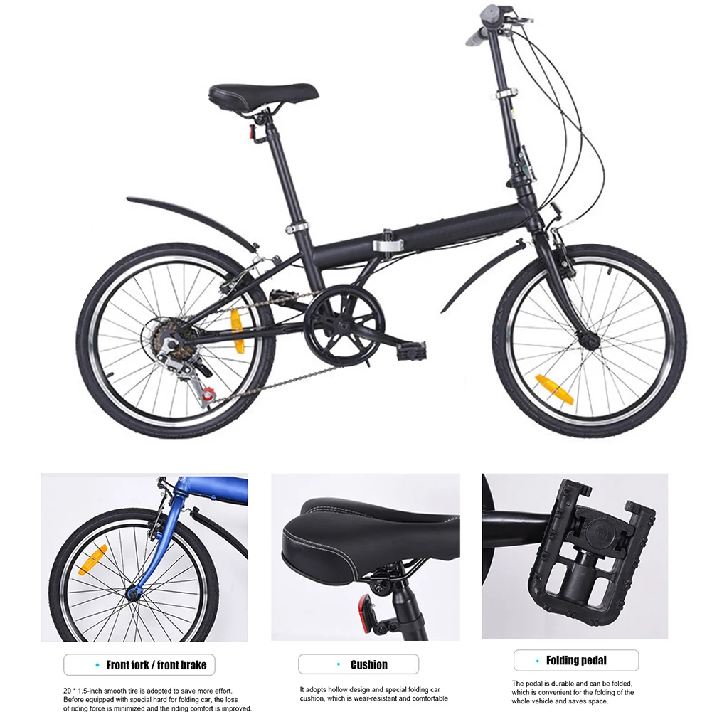 Складной велосипед 20 дюймов 6 скоростей дисковый тормоз внутренняя проводка