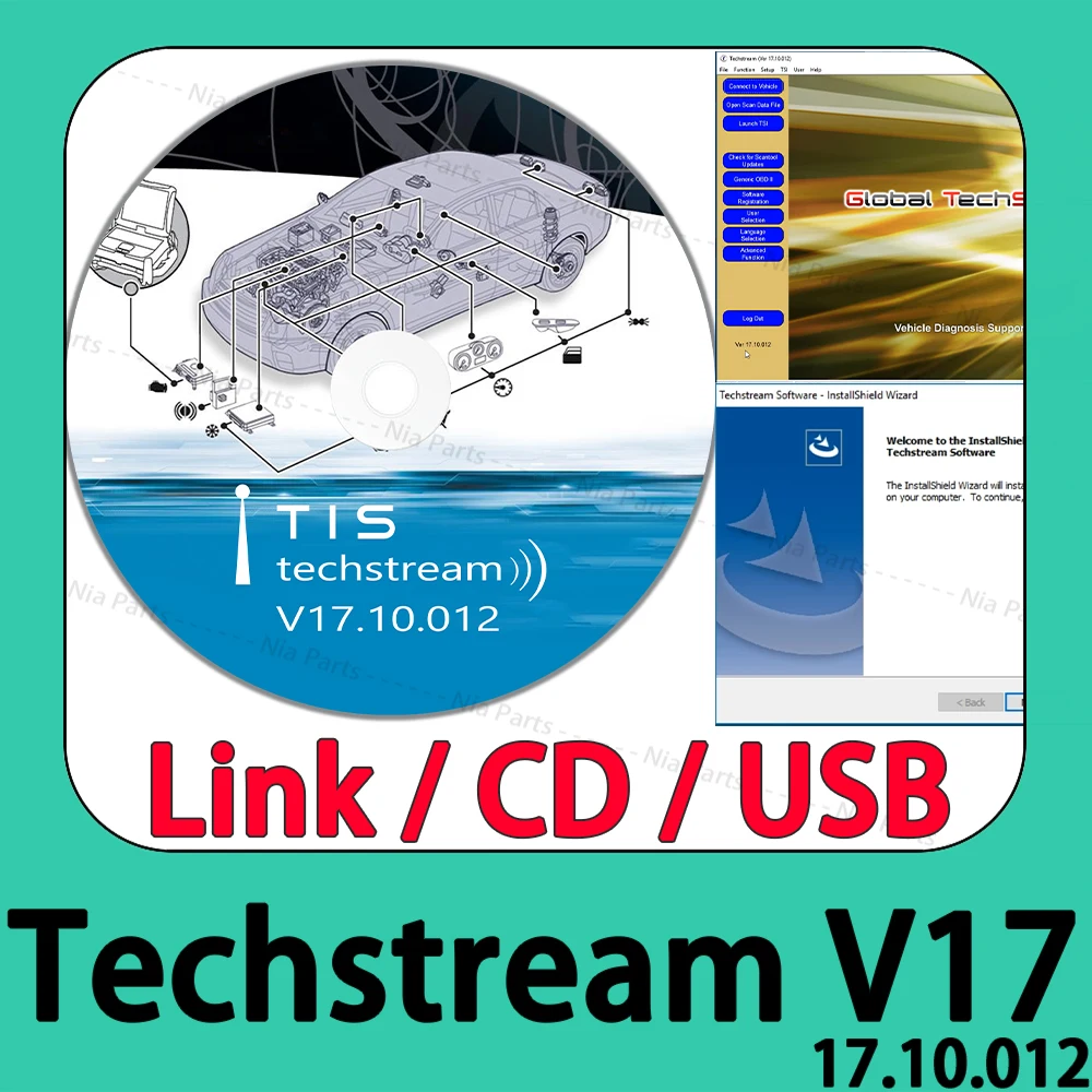 Сканер Techstream V17.10.012 Для OTC диагностическое программное обеспечение MINI VCI для