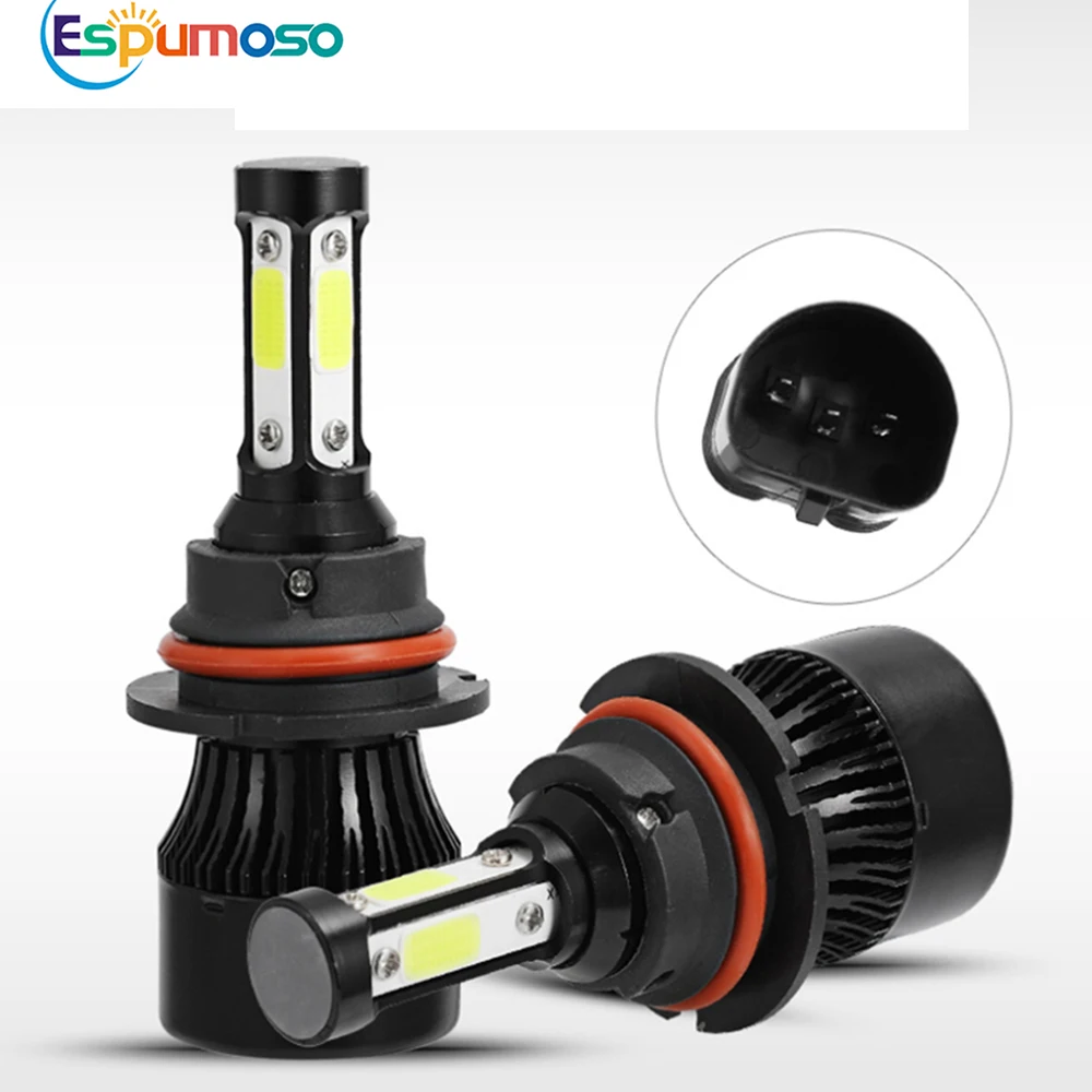 

H7 Mini Led Lights for Motorcycle Headlight LED Bulbs H4 Lamp H11 4 Sides 12V 24V 50w Automobiles Parts Accessories Lighting