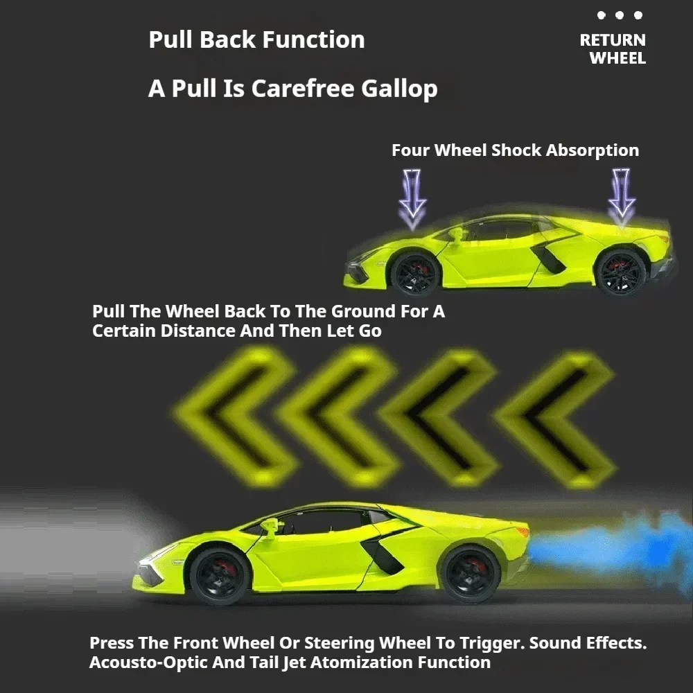 1:24 Lambor Revuelto Toys Модель автомобиля Литой под давлением Спортивный автомобиль из