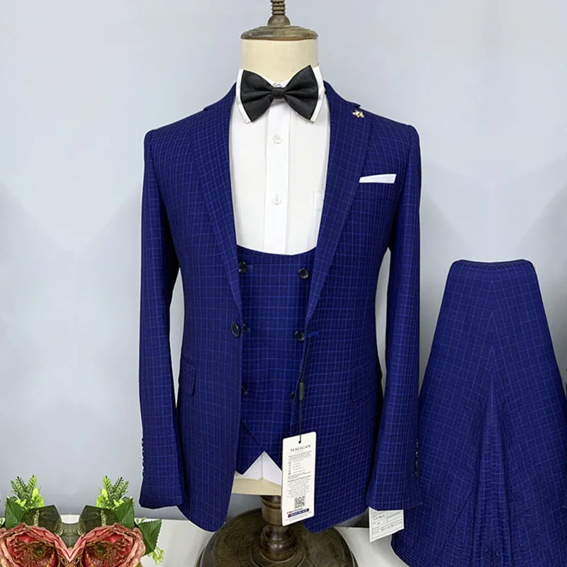 Костюм из трех предметов блейзер жилет и брюки модная новинка 2022 мужской