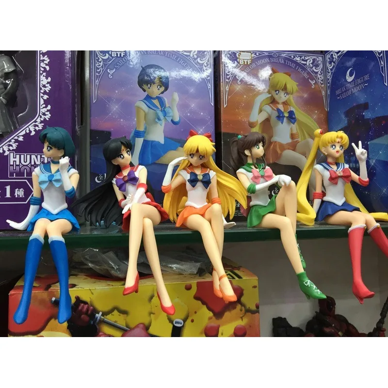 

Bandai Anime Figure Sailor Moons 12CM Mizuno Ami Kino Makoto Hino Rei Tsukino Usagi Model Doll Toy Ornaments Gifts for Child