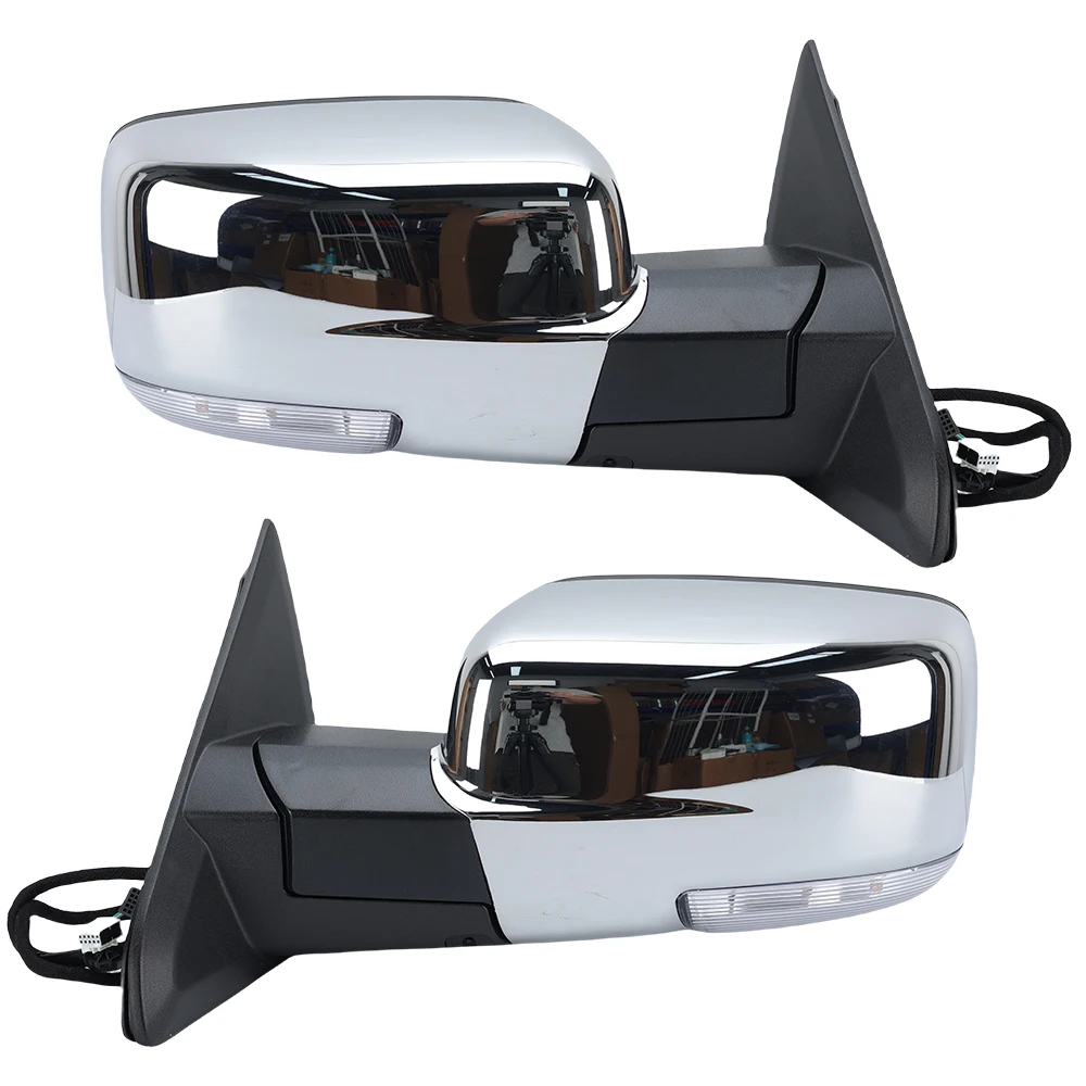 

Зеркало заднего вида в сборе для Dodge RAM 1500 2500 3500 2013 2014 2016 2017 2018, хромированное боковое зеркало с двойным разъемом, автомобильные аксессуары