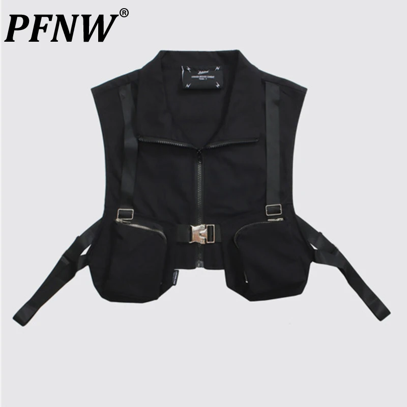 

PFNW Spring Summer New Outdoor Fashion Sleeveless Short Vest Techwear Casual Personality Tide Darkwear Waistcoat 28A1077