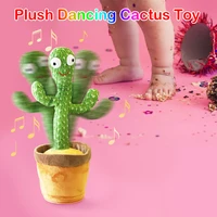 electronic dancing cactus plush cute toy singing and dancing cactus kids children stuffed plant toy shake with music dancing toy