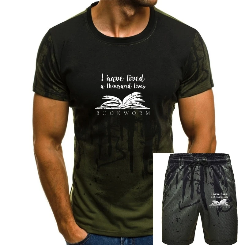 

I Have Lived A Thousand Lives T-Shirt Bookworm Reading Book Mens Fashionable Classic T Shirt Cotton T Shirts Europe