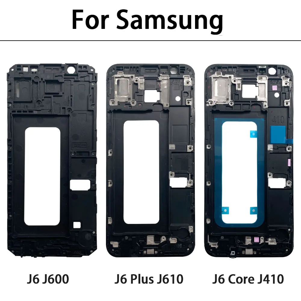 10 шт. передняя рамка ЖК-экрана для Samsung J4 Core J410 J6 J600 Plus J610 средняя ЖК-дисплея панель
