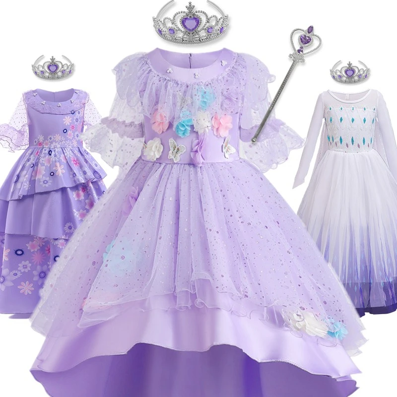 

Girls Dress Fancy Flower Costume Kids Birthday Princess Cosplay Flower Children Halloween Party Clothes for Carnival 4-10Yrs