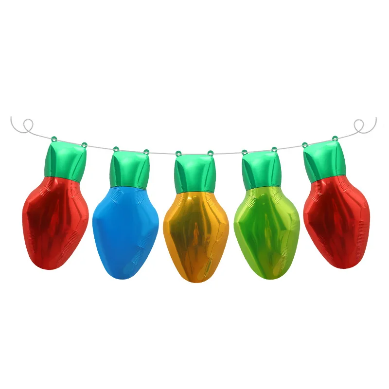 

Christmas Party Small Light Bulb Party Aluminum Film Balloon Atmosphere Background Wall Layout Independent Packaging Foil Balls