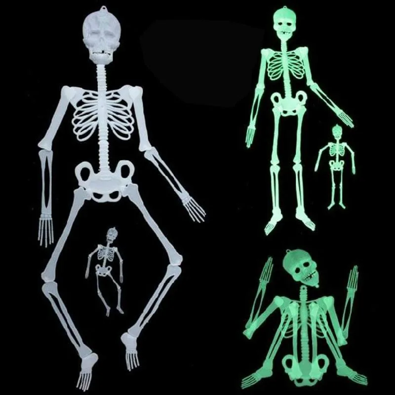 

Halloween Props Scary Luminous Hanging Skeleton Halloween Party Home Outdoor Yard Garden Decoration Movable Glow Fake Skull