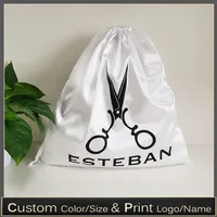 50pcs 50x50cm Large Size White Silk Satin Drawstring Packaging Bag for Shoes Clothes Gift Box Cover Hair Wig Storage Custom Logo
