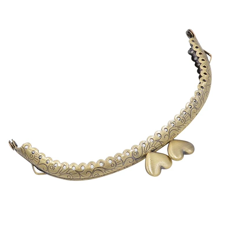 10pcs Set 12.5cm Metal Purse Frame Handle for Clutch Bag Handbag Accessories Making Kiss Clasp Lock Antique Bronze Bags Hardware