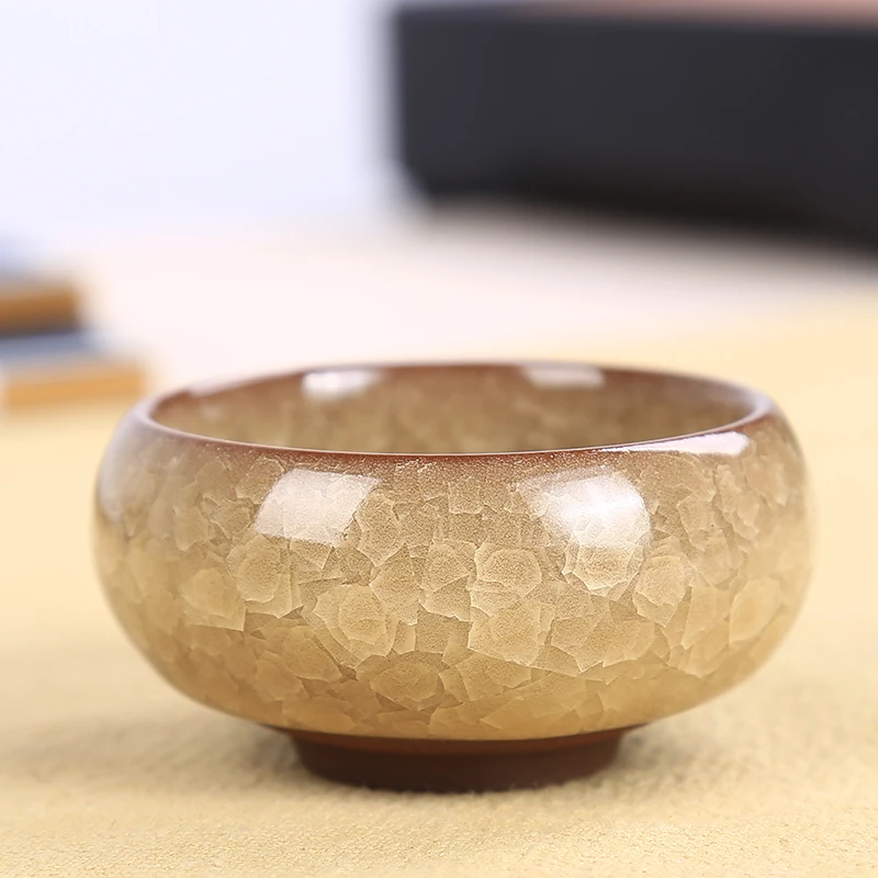 Чайная чашка с треснувшим глазурным узором из фиолетового песка восемь цветов