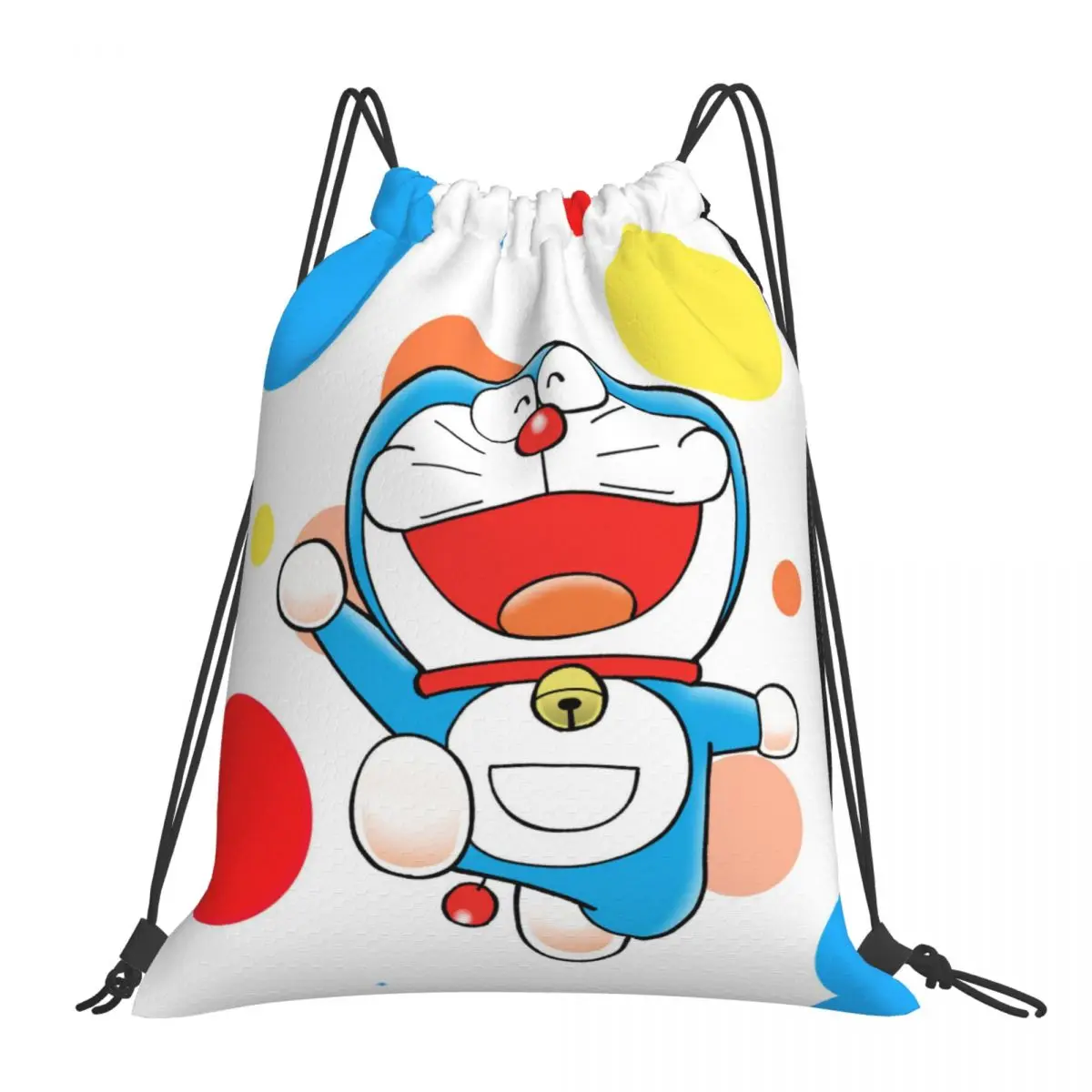

Glad Cat Doraemon Robot Cat Drawstring Bags Sports Unisex Waterproof Storage Organize Bundle Pocket Rope Bag