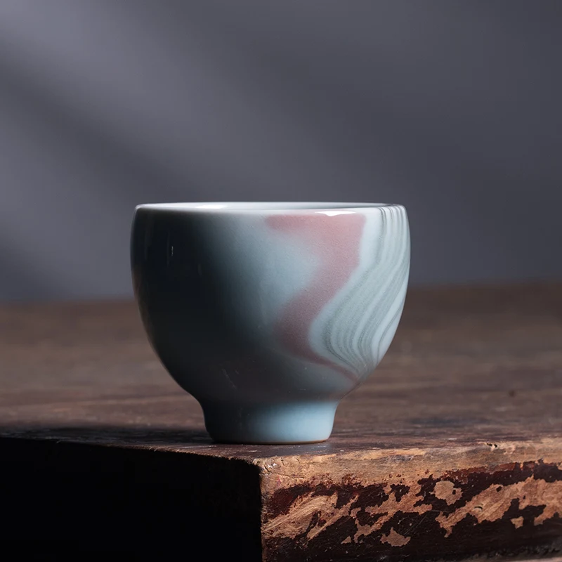 Фото Керамическая креативная чашка Longquan Celadon ручной работы, Женская чашка для дегустации чая, одинарная чашка Ye Zhengmao Yanxia, подарочная коробка №1