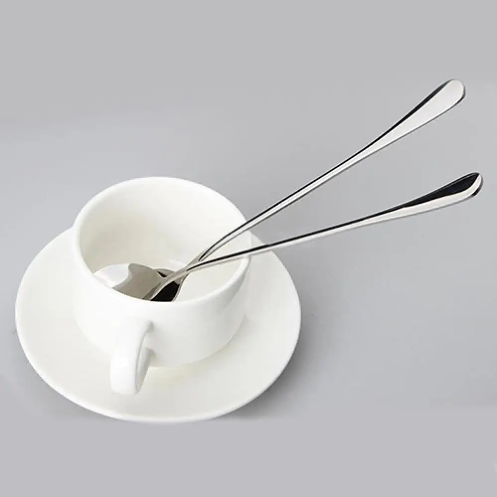 

Home Kitchen Tool 4 Pcs Long Round Stainless Steel Coffee Honey Ice Cream Spoons Long Handle Tea Spoons Dessert Snack Spoon