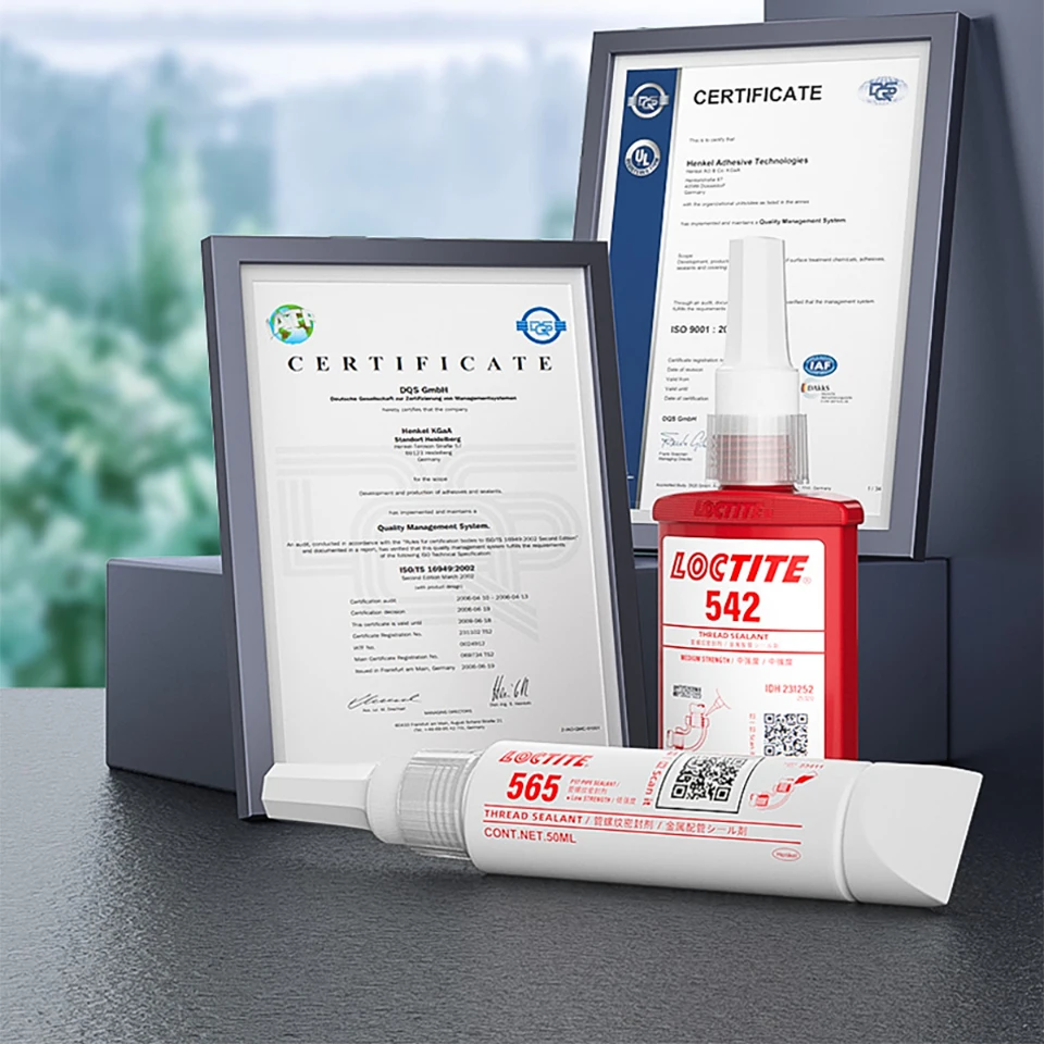 Локтайт 565 567 569 55 542 554 572 577 573 592 Клей для резьбовых соединений Плоское герметизирующее анаэробное уплотнительное герметиковое вещество для металлических фитингов.