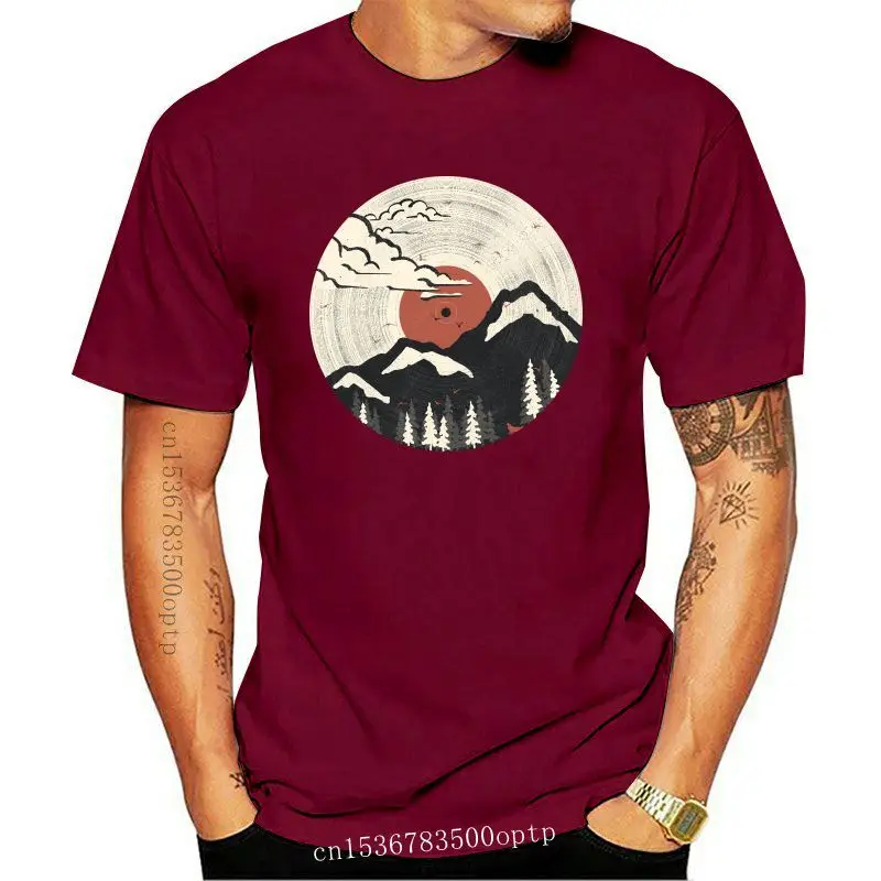 

Camiseta de vinilo para DJ, Camisa de algodón personalizada con pantalla impresa, bosque, naturaleza, árboles, escalada, viaje,