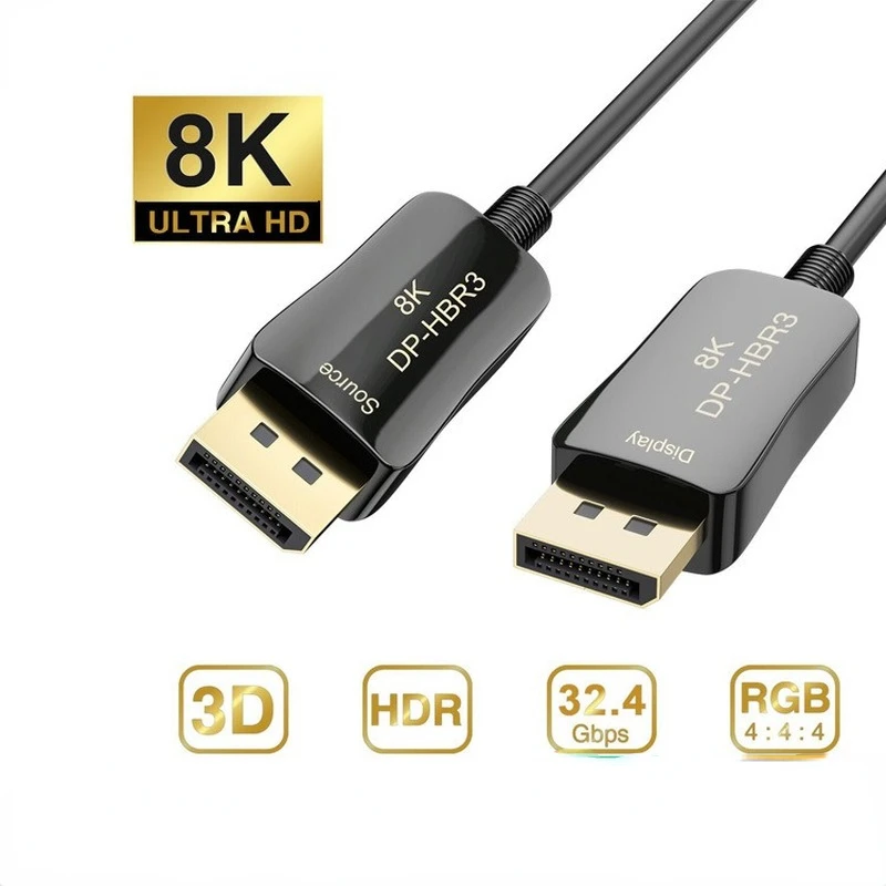 

DisplayPort Optical Fiber Cable 10 M 8K @ 60Hz Computer Monitor Dp1.4 Optical Fiber Cable