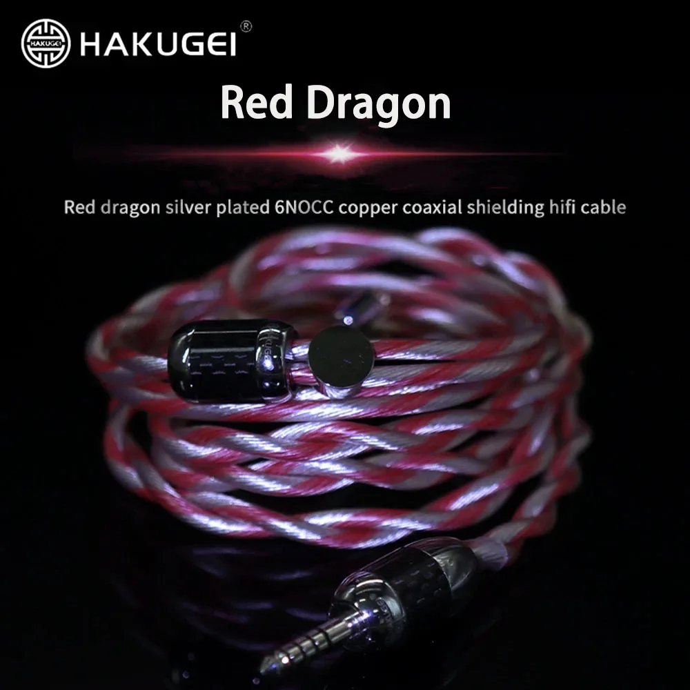 

Медный коаксиальный кабель HAKUGEI 6NOCC с красным драконом и серебряным покрытием, улучшенный, 2Pin 0,78 мм MMCX для Shure SE215 KXXS